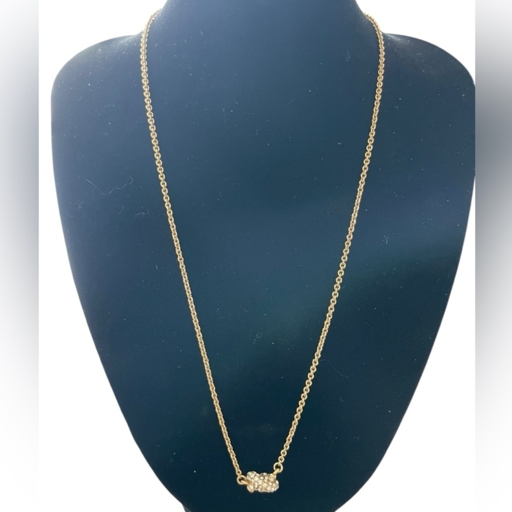 KATE SPADE Sailor's Knot Pave Pendant Gold-Tone Necklace - Picture 6 of 14